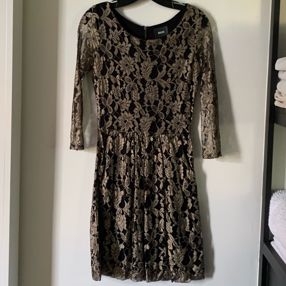 Lace overlay fit and flare